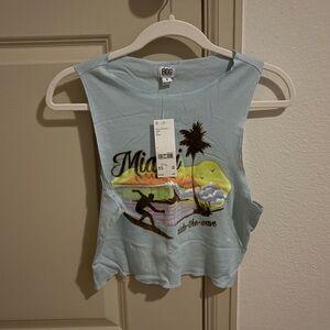 BDG Blue Graphic Crop Top